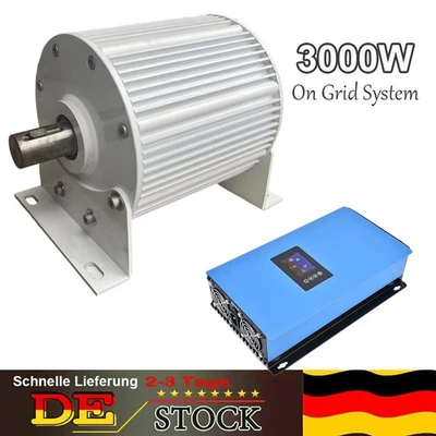 3000W 48V Permanentmagnet Generator & On Grid Wechselrichter Output 220/230 Vac - Bild 1 von 4