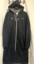 Speedo Hooded Black Swim Parka EUC Fleece Lined Unisex Adult Jacket Medium ZIP
