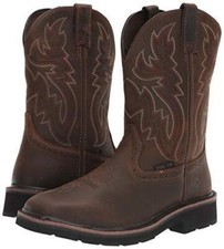 Wolverine Men's Rancher Square Steel Toe Work Boot - Dark Brown/Rust, US 10