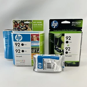 3 x 2pk Genuine HP 92 Black C3180 C3150 DeskJet 5420 5440 + Single Expired - Picture 1 of 12