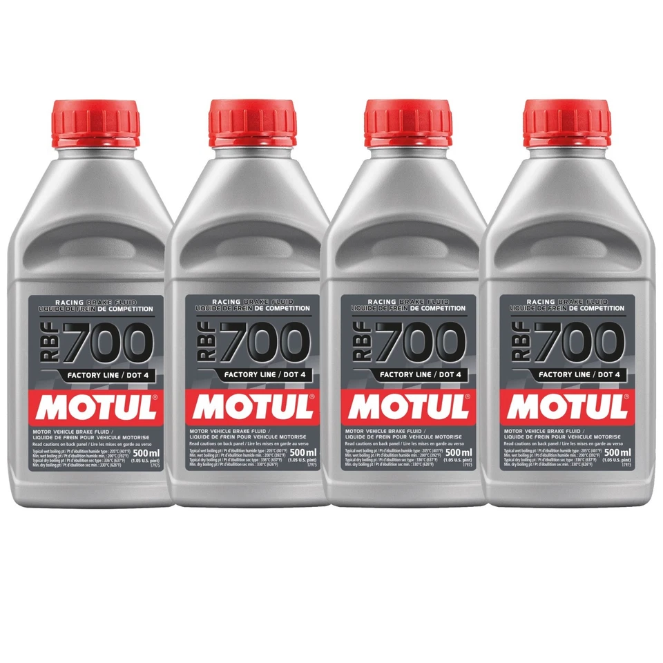 Fluido de freio de corrida Motul RBF 700 2L alto desempenho DOT4 (4X500ml) - Imagem 1 de 1