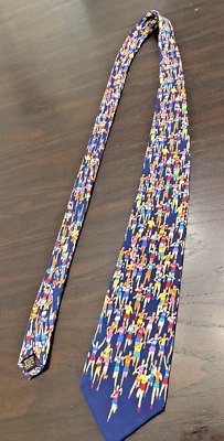Галстук Alynn Neckwear Marathon Runner для бега синий шелковый галстук для взрослых 56 дюймов - Изображение 1 из 4