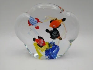 Aquarium Paperweight Tropical Fish Hand Blown Art Glass 3 3/4"h X 4 3/4"w - Picture 1 of 6