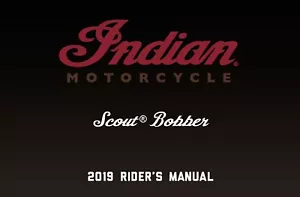 Libro manual para propietarios indios 2019 Indian Scout Bobber - Imagen 1 de 12
