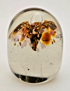 Vintage 1977 Shari Pinsel Oval Kunst Glas Briefbeschwerer Signiert & Datiert 2,5” x 2,0” - Bild 1 von 7
