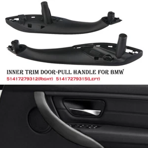 Pair Black Inner Trim Door-Pull Handle Cover For BMW M3 M4 F30 F80 F31 F32 F35 - Foto 1 di 11