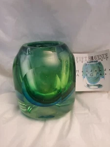 Fifth Avenue Art Glass Crystal Candle Holder - Picture 1 of 3