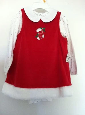 Vestido First Impressions Infantil Niñas Terciopelo Rojo Medias Borde de Piel Talla 6-9M Nuevo con Etiquetas Foto 1 de 4