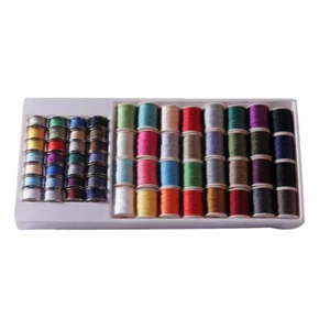 60pcs COLOUR POLYESTER SEWING MACHINE THREAD & BOBBINS SET FOR All Machines - Picture 1 of 3