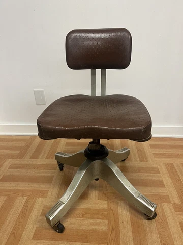 Vintage INDUSTRIAL CHAIR desk office swivel tanker mid century modern retro 50s Cover
