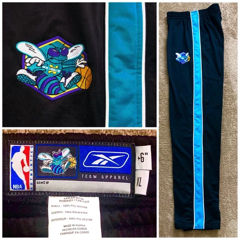 VTG AUTHENTIC NEW ORLEANS HORNETS NBA REEBOK TEAM ISSUE WARM-UP PANTS XL+6 TALL Cover