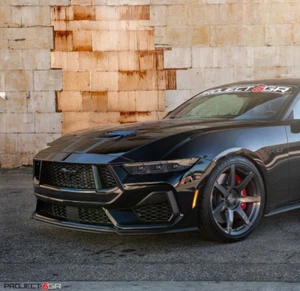20'' Project 6GR Seven Spoke Black Staggered Concave Wheels Ford Mustang S650 - Picture 1 of 9