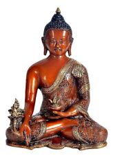 brass brown finish meditating buddha statue idol for home decor/gift item