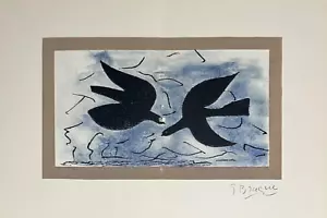 Georges Braque Original Stone Lithograph "Birds" Plate Signed Rare 1966 - Picture 1 of 9