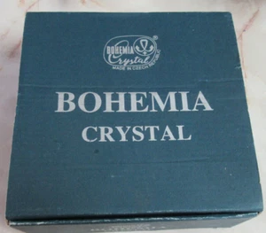 Vintage Böhmen Bleikristall Tschechischer Art Deco Stil Glas Aschenbecher 4 Zoll - in Box - Bild 1 von 4