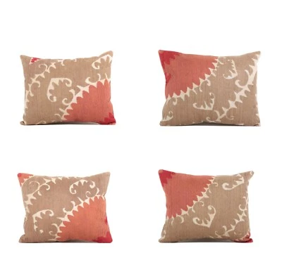 Suzani Pillow Cover Uzbek SET of 4 pcs 12.60" x 16.14" FREE Fast Shipment 09943 - Image 1 of 4