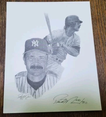 LE Artist Signed David Maas Yankees Don Mattingly 8.5 x 11 Print #/750 MLB - Image 1 of 2
