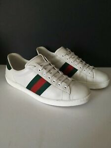 men's gucci white leather sneakers