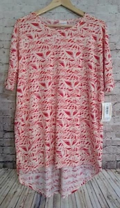LuLaRoe Irma Tunic Top XS Orange/Purple Geometric Pattern - Picture 1 of 8