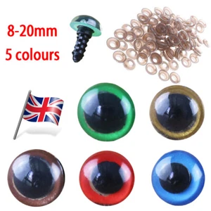 Multicolor Plastic Safety Eyes Animal Pupil for Teddy Bear Doll Toy Craft UK - Picture 1 of 10