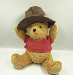 Disney Christopher Robin Winnie Pooh Bear with Hat Plush Toy - Picture 1 of 1