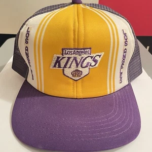 VTG 1970’s 1980’s Los Angeles Kings Purple Gold Yellow SnapBack Hat Great Shape! - Picture 1 of 3