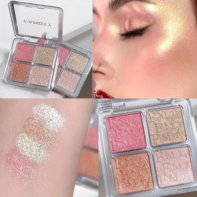 Baking Pulver Hochglanz Highlighter Puder mit 4 Farben Gesicht Text - Bild 1 von 4