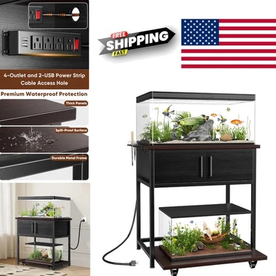 Soporte para acuario de 29 galones con soportes metálicos de alta resistencia y soluciones eléctricas Foto 1 de 4