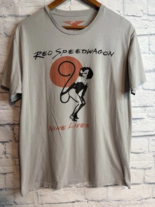 Camisa de gira Reo Speed Wagon Nine Lives 40 aniversario talla grande música rock 2 caras - Imagen 1 de 9