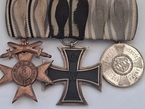 WW1 Bar. Iron Cross 2nd Class. Bavarian Iron Cross & Merit Cross Swords 1914 - Picture 1 of 9