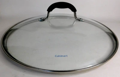 Cuisinart Glass Replacement Saucepan Pot Lid OD 12.25" ID 11.5" Silicone Handle - image 1 of 4