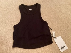 Neu mit Etikett Madewell SMALL schwarz MWL Form Racerback bauchfreies Oberteil - Bild 1 von 10