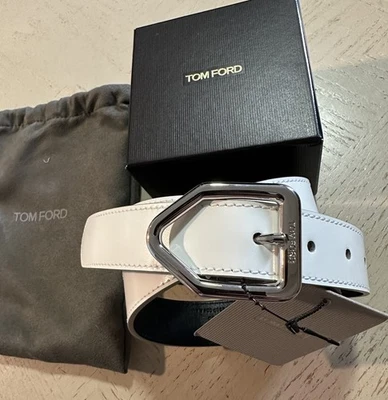全新 $790 汤姆·福特 男式皮革皮带 白色 105/42 意大利 — 第 1/4 张图片
