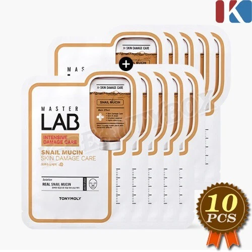 TONYMOLY Master Lab Mask Sheet 19g x 10pcs Snail Mucin Skin Care Mask Sheets New - Image 1 of 4