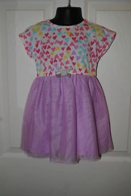 Vestido para niña de Healthtex talla 2 T púrpura con corazones moda para niños RN 52469 Foto 1 de 4