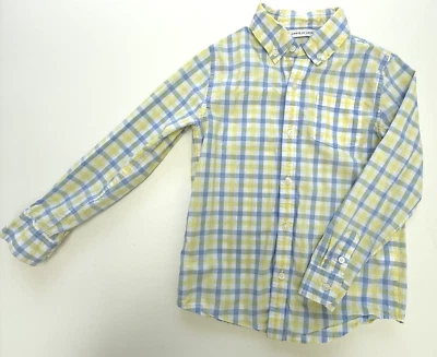 Camisa Janie and Jack Boys Abotonada Amarilla/Azul A Cuadros Talla 6 Usada en Excelente Condición Foto 1 de 4