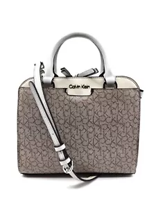 CALVIN KLEIN Danica Monogram Print Satchel Bag - Brand New - Picture 1 of 5