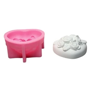 Heart Rose Shape Silicone Molds for Soap Fondant Silicone Molds - Picture 1 of 8