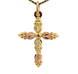 LANDSTROM'S 10KT BLACK HILLS GOLD CROSS PENDANT .6 GRAMS - Picture 1 of 4