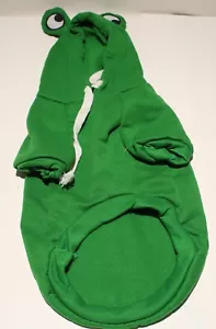 Dog Sweater Coat Clothes MEDIUM Frog Hoodie Hooded Halloween Costume 12" Back - Picture 1 of 5