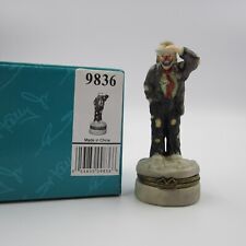 Emmett Kelly Jr. Clown Porcelain Figurine Hinged Trinket Box #9836 W/Box