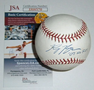 BREWERS Ryan Braun signed baseball w/ '07 NL ROY JSA COA AUTO Autographed Milw - Picture 1 of 4