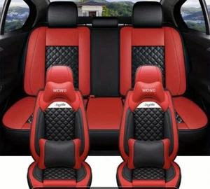 5 Layer Car Seat Cover Full Set Waterproof Leather Universal for Sedan SUV Truck - Picture 1 of 1