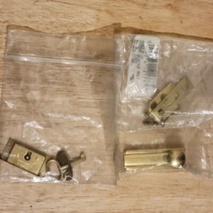 Vintage  2- Brass Jewelery Box Latch/ Lock - Picture 1 of 9