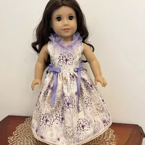 Lavender Dress Made For 18” Dolls Like American Girl, Our Generation - Picture 1 of 9