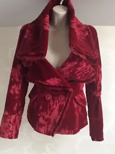 2005 Christian Dior by John Galliano Red Silk-Velvet Double Breasted Jacket - Picture 1 of 13