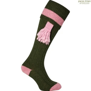 Jack Pyke Damas Calcetines de Tiro Rosa Contraste Lana Liguero Mujer Caza Golpe - Imagen 1 de 3