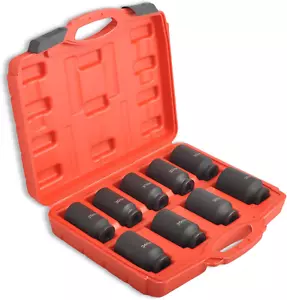 9Pcs 1/2 Inch Drive Deep Impact Socket Set 6 Point Metric 29-38Mm Drive Spindle - Picture 1 of 8