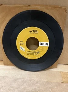 MARIE AND REX, I CAN'T SIT DOWN, 1959 US CARLTON LABEL, R&B,SOUL, EX - Picture 1 of 10