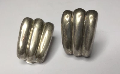 Sterling Silver Clip-on Earrings 925 LFX Marking - Pre-owned Vintage 1980's - Image 1 of 4